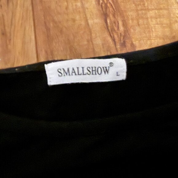 SMALLSHOW Navy Polka Dot Nursing Dress - Size Large - Picture 2 of 2